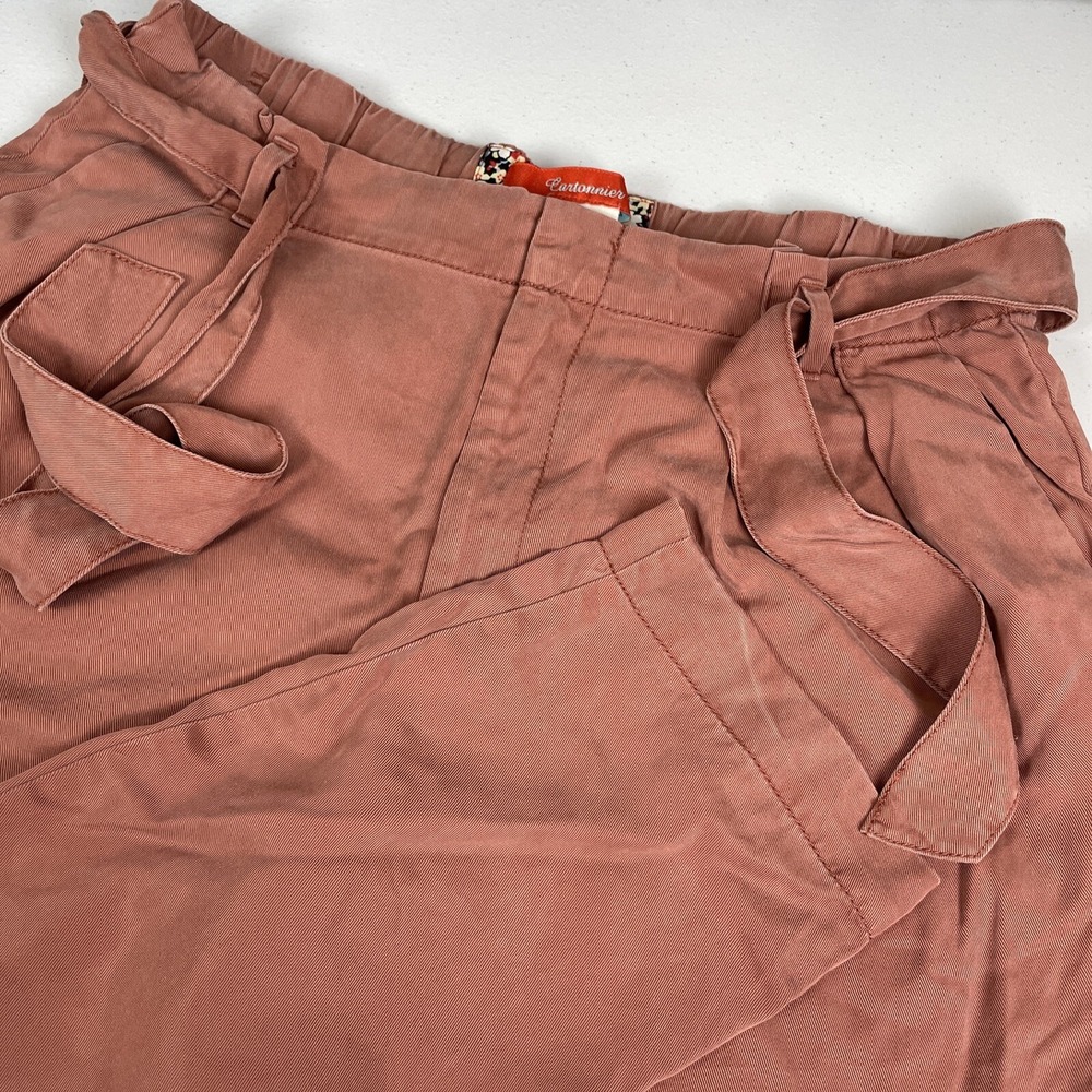 Cartonnier Pants Women's Size PS Pink Belted Tencel Soft Comfort‎ Casual